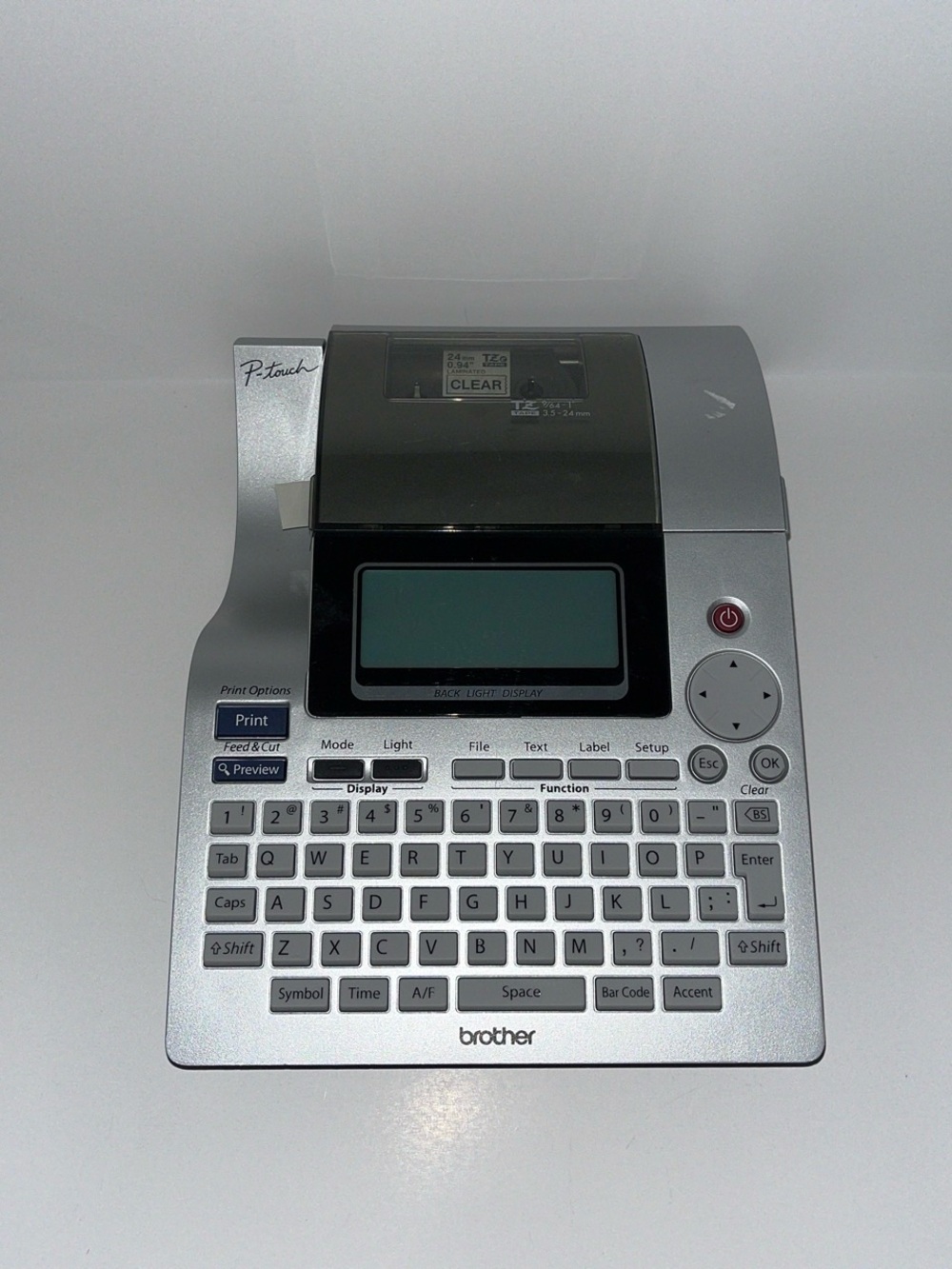 Brother label maker in silver and black